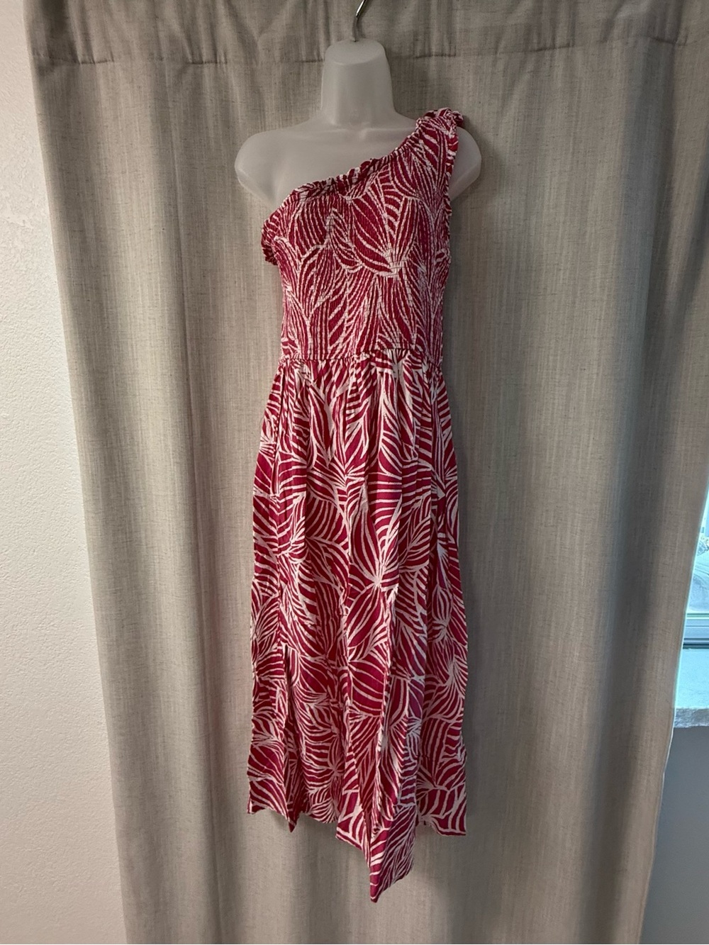 Fun & Flirt One-Shoulder Smocked Dress